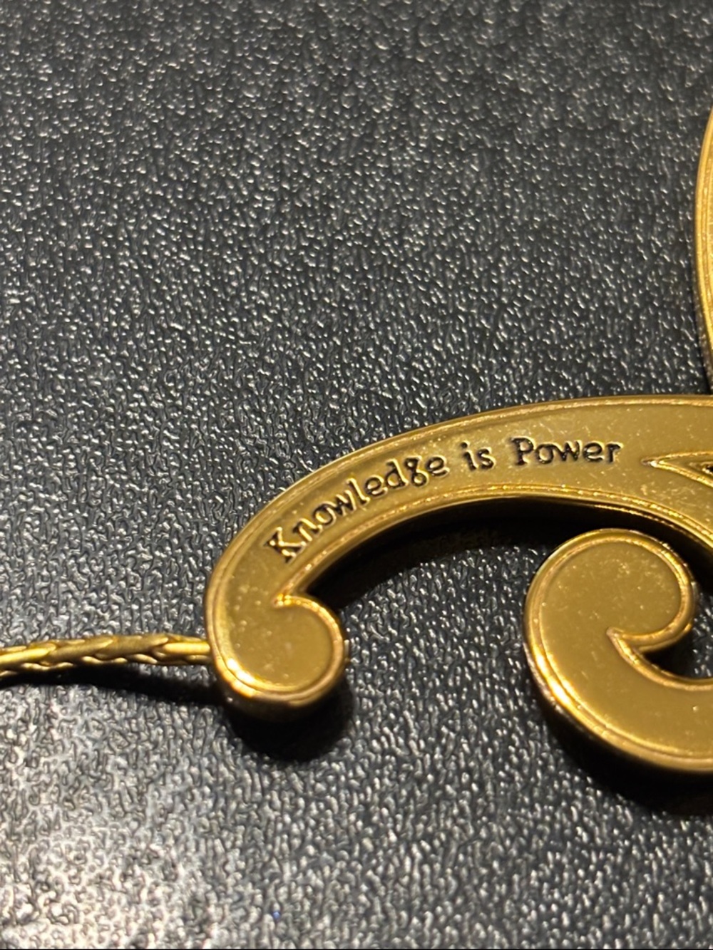 Brighton Hammered Gold Scroll Necklace - Versailles Royale Knowledge Is Power - Picture 10 of 11